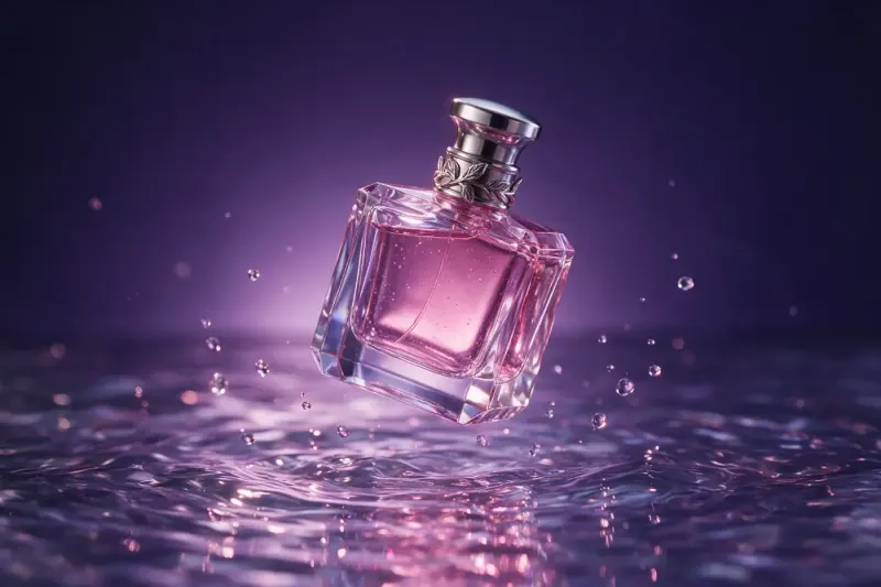 Yapay zekâ ile üretilen parfüm reklam görseli
